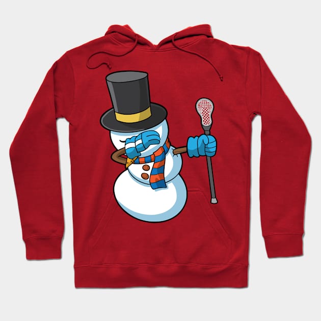 Lacrosse LAX Dabbing Snowman Christmas Hoodie by E